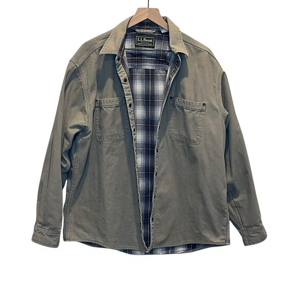 Vintage L.L. Bean Flannel Lined Work Jacket Size Large - Picture 1 of 6